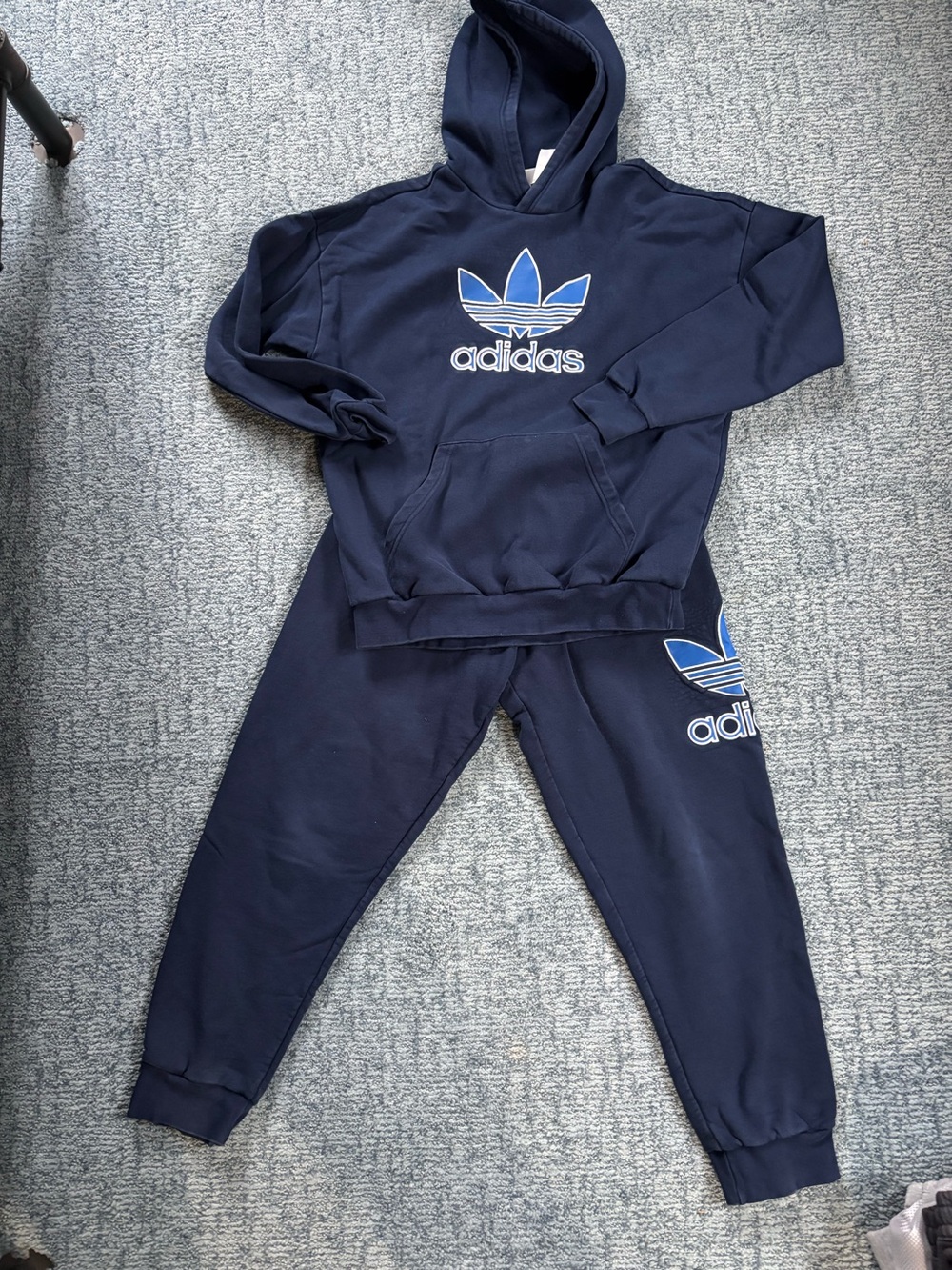 adidas Kids Navy Hoodie & Joggers Set with Blue Trefoil